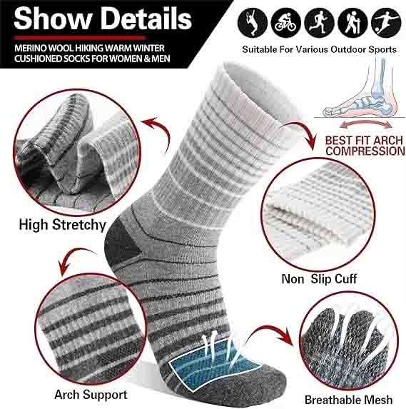 Sample Support Custom 100% Merino Woo Outdoor Socks factory